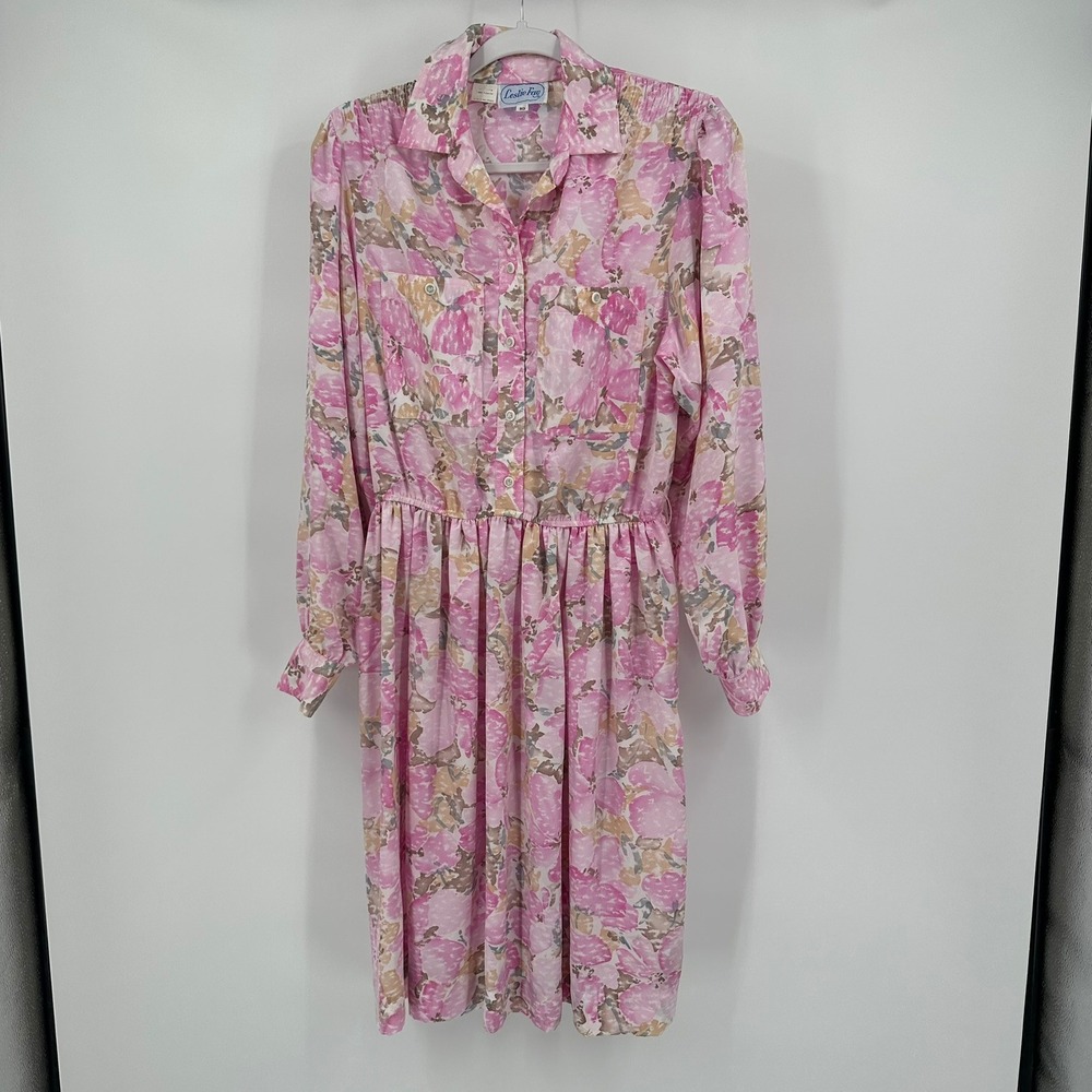 Womens Vintage Cottagecore Floral Midi Dress Size 10‎ Romantic Prairie Feminine